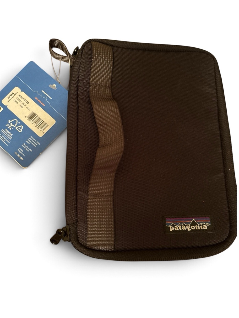 Patagonia Black 9” x 6.5” Double Zip Book Field Journal Case iPad Kindle Tablet